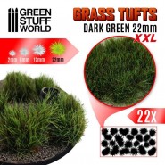 Grass TUFTS XXL - 22mm self-adhesive - DARK GREEN | 22 mm Grass Tufts