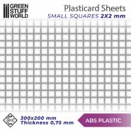 ABS Plasticard - SMALL SQUARES Textured Sheet - A4 | Textured Sheets
