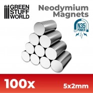 钕磁铁 5x2mm - 100 颗 (N35) - N35钕磁铁