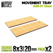 MDF Movement Trays - Slimfit Square 20 mm 8x3 | Movement Trays