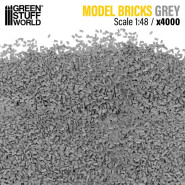 Miniature Bricks - Grey x4000 1:48 | Miniature bricks