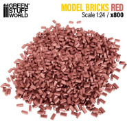 Miniature Bricks - Red x800 1:24 | Miniature bricks