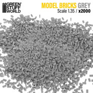 Miniature Bricks - Grey x2000 1:35 | Miniature bricks