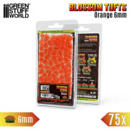 Blossom TUFTS - 6mm self-adhesive - ORANGE Flowers | Blossom Tufts