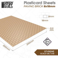 Plasticard - Paving Brick 8x18mm | Plasticard