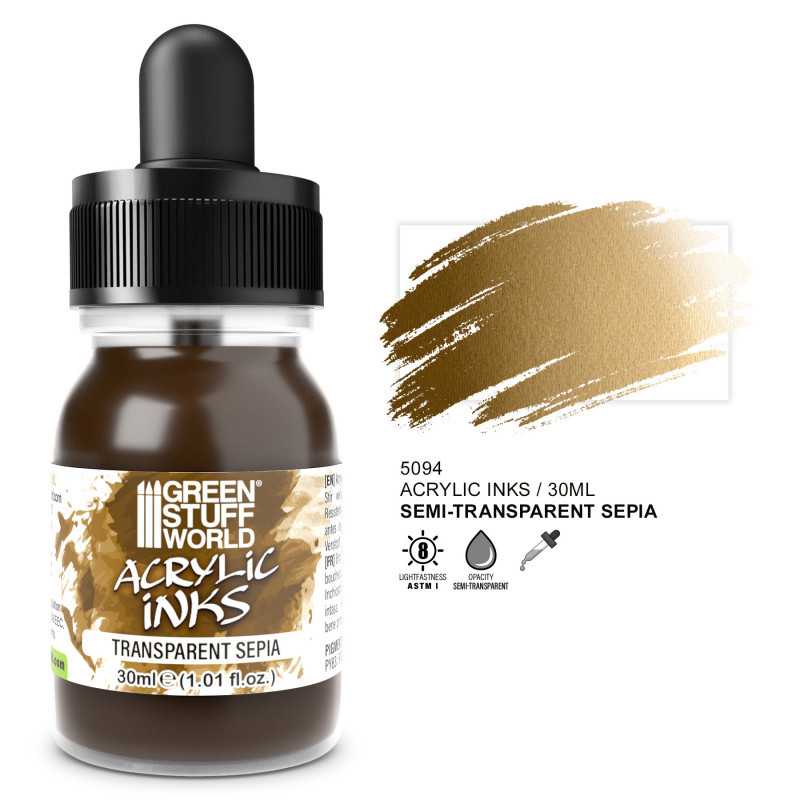 Transparent Acrylic Ink - Sepia | Acrylic Inks