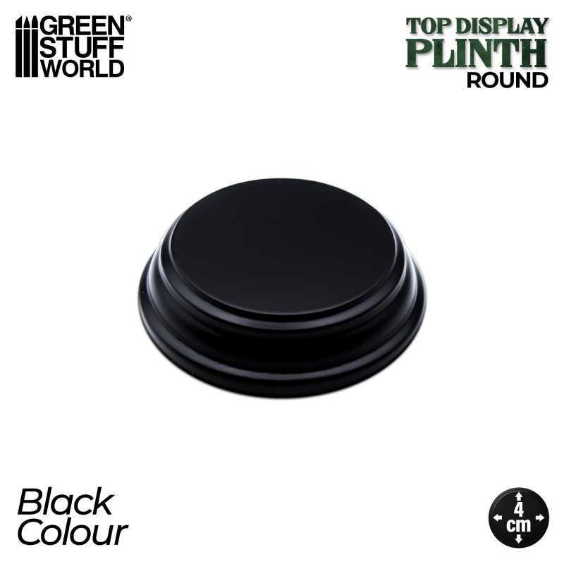 Round Wood display bases 4x4 cm - Black | Round Cylinder Plinths