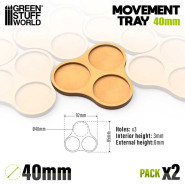 MDF Movement Trays 40mm x3 - Skirmish | Movement Trays