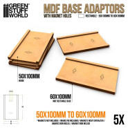 MDF Base adapter - Rectangular 50x100mm to 60x100mm | Base adapters