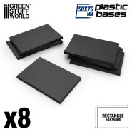 Plastic Rectangular Bases 50x75mm | Miniature Square Plastic Bases