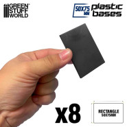 Plastic Rectangular Bases 50x75mm | Miniature Square Plastic Bases