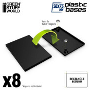 Plastic Rectangular Bases 50x75mm | Miniature Square Plastic Bases