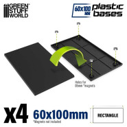 Plastic Bases - Rectangle 100x60mm | Miniature Square Plastic Bases