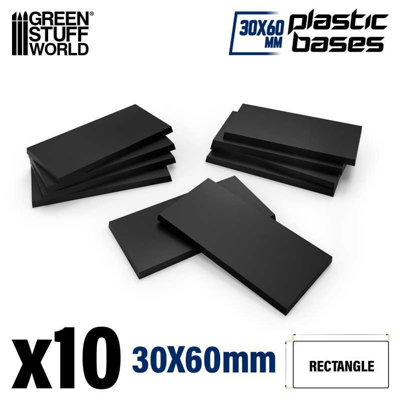 Plastic Rectangular Bases 30x60mm | Miniature Square Plastic Bases