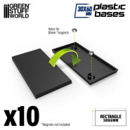 Plastic Rectangular Bases 30x60mm | Miniature Square Plastic Bases