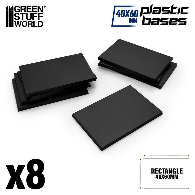 Plastic Rectangular Bases 40x60mm | Miniature Square Plastic Bases