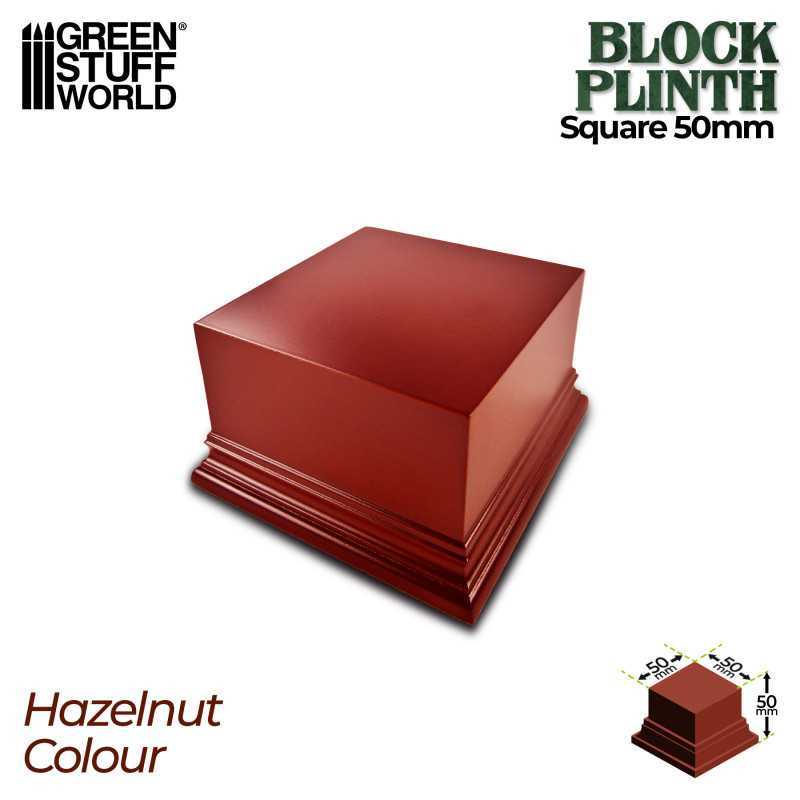 Square Top Display Plinth 5x5 cm - Hazelnut Brown | Squared Plinths