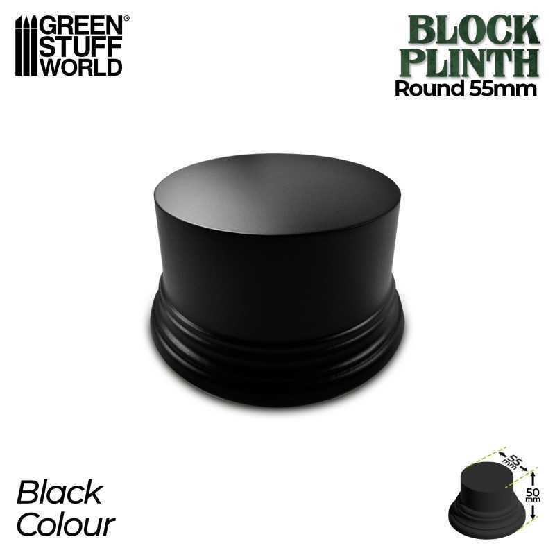 Round Block Plinth 5.5 cm - Black | Round Cylinder Plinths