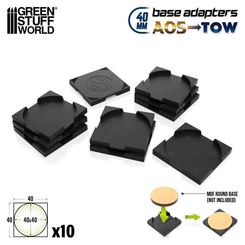 Plastic round to square base adapter 40mm | Base adapters