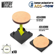 Plastic round to square base adapter 40mm | Base adapters