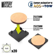 Round to square base adapter 25mm | Base adapters