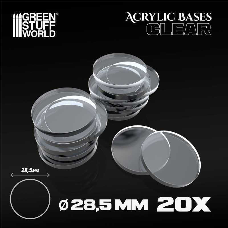 Acrylic Bases - Round 28,5mm CLEAR | Acrylic Bases