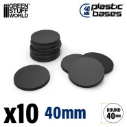 Plastic Bases - Round 40 mm BLACK | Hobby Accessories