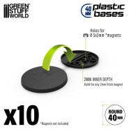 Plastic Bases - Round 40 mm BLACK | Hobby Accessories