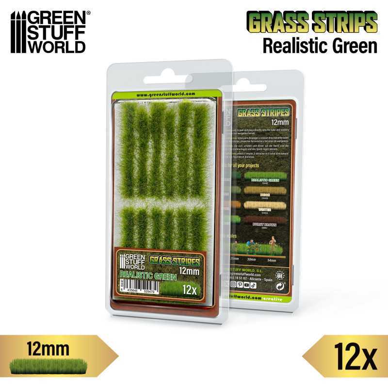 Grass Strips 12 mm - Realistic Green | 12mm Grass Stripes