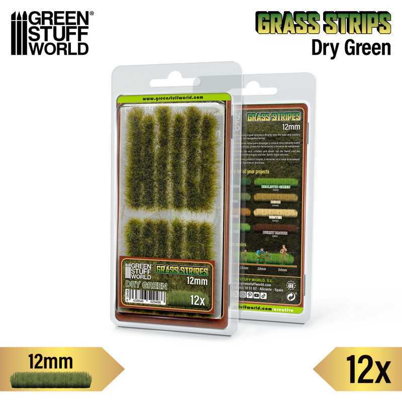 Grass Strips 12 mm - Dry Green | 12mm Grass Stripes