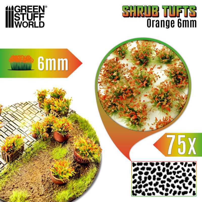 Shrub Tufts 6mm self-adhesive - Orange | Blossom Tufts