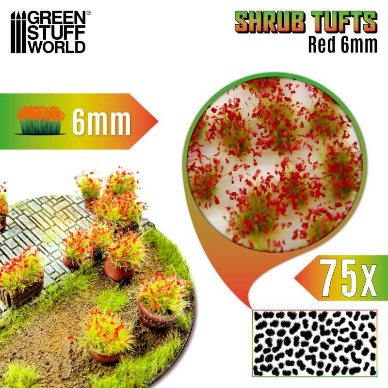 Shrub Tufts 6mm self-adhesive - Red | Blossom Tufts