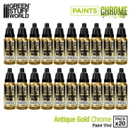 Chrome Paint - Antique Gold 17ml (Pack x20) | Chrome Paints