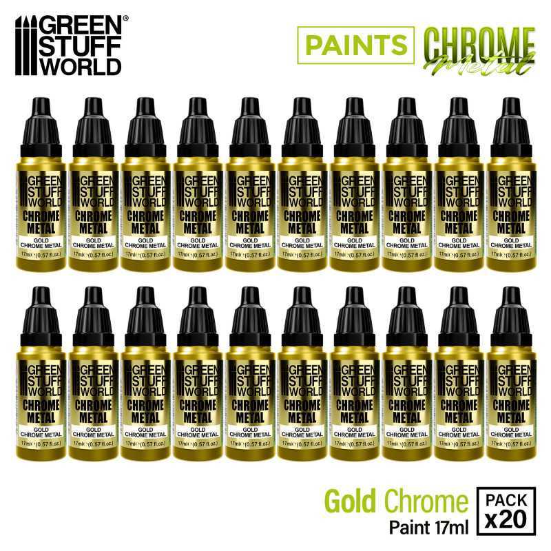 Chrome Paint - GOLD 17ml (Pack x20) | Chrome Paints