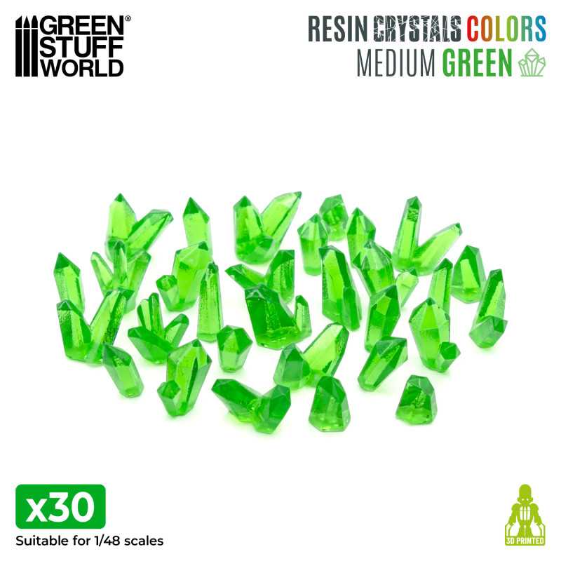 GREEN Resin Crystals - Medium | Transparent resin