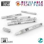 Refillable paint pen 0.7 (pack x6) | Refillable paint pens