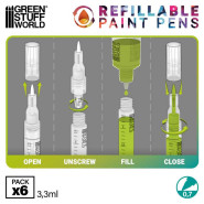 Refillable paint pen 0.7 (pack x6) | Refillable paint pens