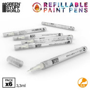 Refillable paint pen 0.5 (pack x6) | Refillable paint pens