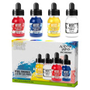 Acrylic Inks Set - Basic Transparent (x4) | Acrylic Inks