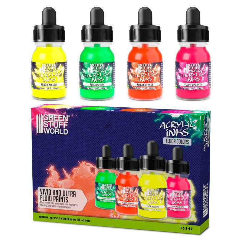 Acrylic Inks Set - Fluor (x4) | Paint