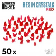 OUTLET- RED Resin Crystals - Medium | Transparent resin