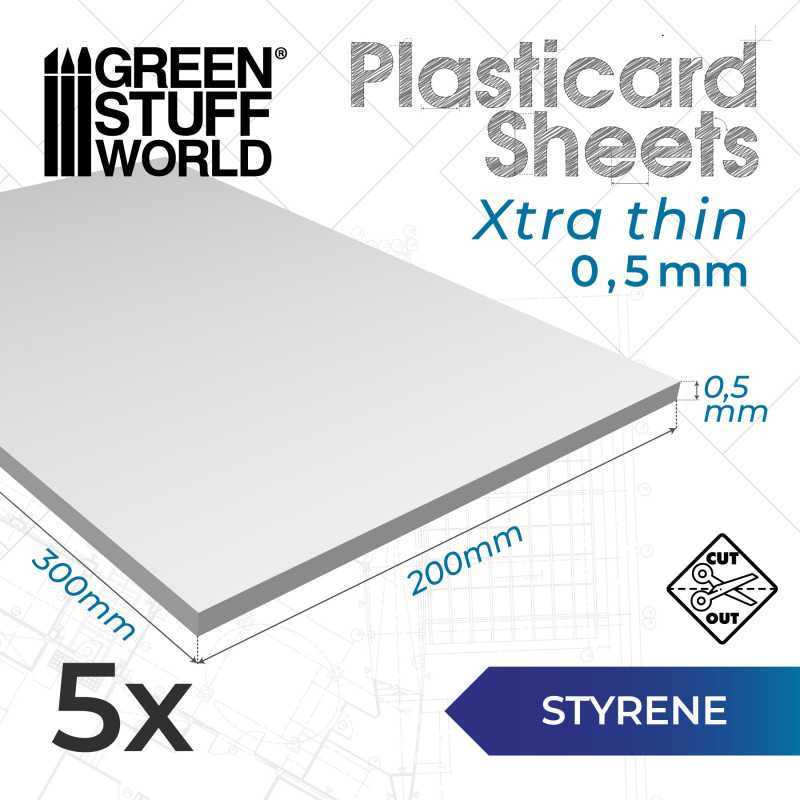 Styrene sheets 0.5 mm Pack x5 | Styrene Plastic