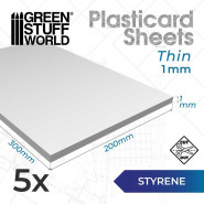 Styrene sheets 1 mm Pack x5 | Styrene Plastic