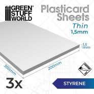 Styrene sheets 1.5 mm Pack x3 | Styrene Plastic