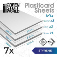 Styrene sheets - Variety pack x7 | Styrene Plastic