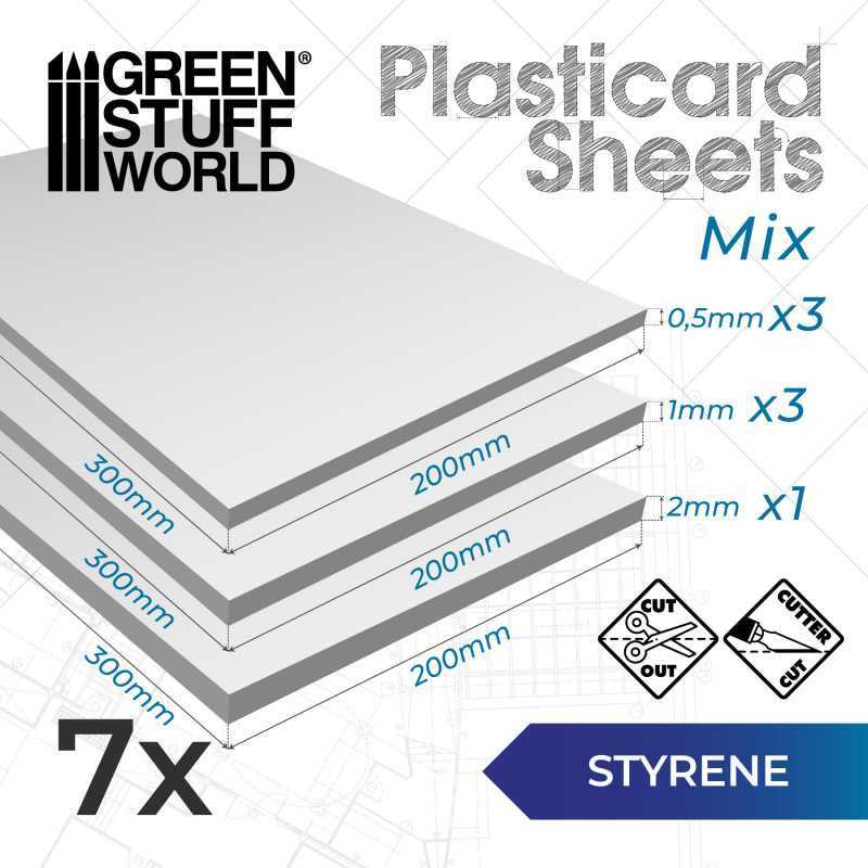 Styrene sheets - Variety pack x7 | Styrene Plastic