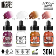 Acrylic Inks Set - Sunset Opaque (x4) | Acrylic Inks