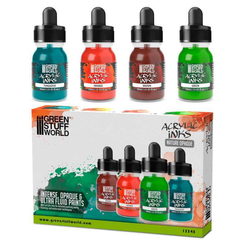 Acrylic Inks Set - Opaque Nature (x4) | Acrylic Inks