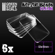 Acrylic Bases - Square 60x40mm CLEAR | Acrylic Bases