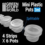 8 Strips/48 Pots 3Ml Empty Paint Strips Paint Cup Pots Plastic For